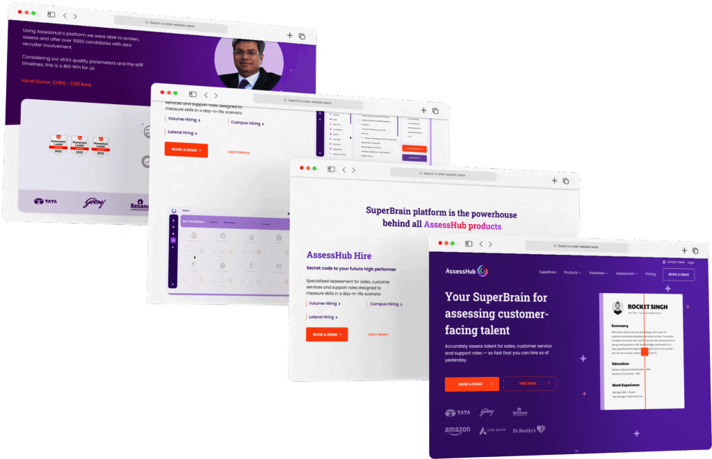 Assesshub Landing page